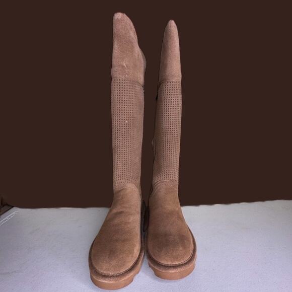 Bearpaw Tracy 2140W Hickory II Suede Leather Knee-High Boot Tan Women's 5M NWB - Picture 2 of 12